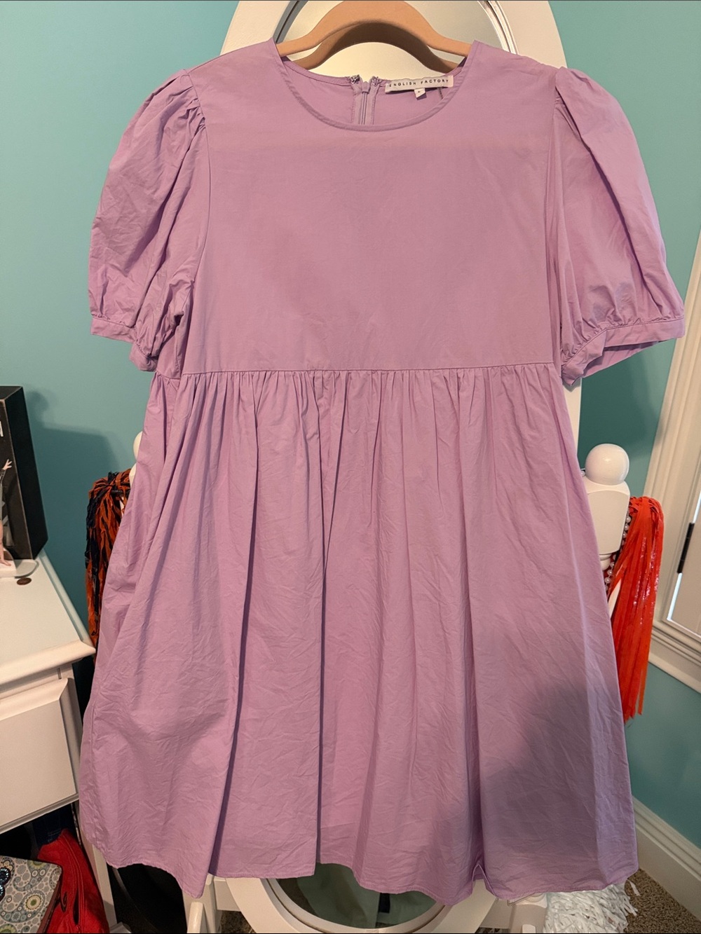 English Factoru Lilac Puff-Sleeve Dress